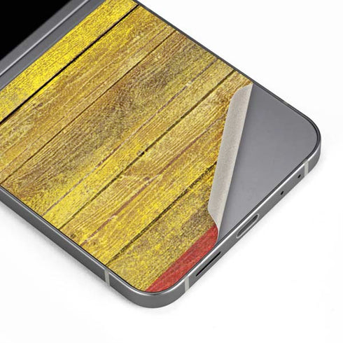 Spain Flag Dark Wood Galaxy Z Flip6 Skin